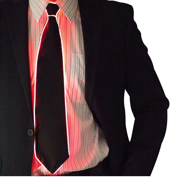 LED Stropdas, Oplichtende Stropdas Glow Oplichtende Stropdas Neon led-stropdassen LED Oplichtende Stropdas Coole Nieuwigheid Stropdas voor Feest (Rood)