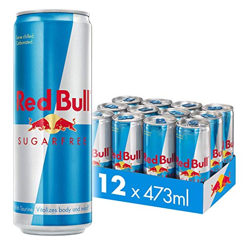 Red Bull Energy Drink, Sugar Free, 473ml x 12 - Sugarfree - 473 ml (Pack of 12)