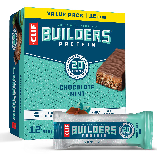 CLIF BUILDERS - Protein Bars - Vanilla Almond Flavor - 20g Protein - Gluten Free (2.4 Ounce, 12 Count) - Vanilla Almond 12 Count (Pack of 1)