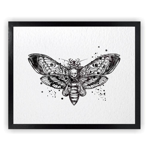 Dignovel Studios 8X10 Unframed Death Head Hawk Moth Insect Totem Animal Science Watercolor Art Print Poster Wall Art Nursery Kids Office Home Decor DN594 - 8X10 inch