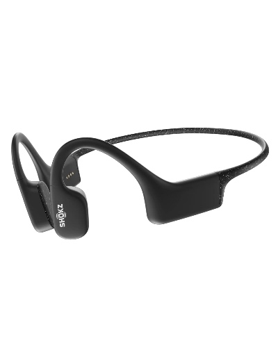 SHOKZ OpenSwim Swimming MP3 - Bone Conduction MP3 Waterproof Headphones for Swimming - Open-Ear Wireless Headphones, No Bluetooth, with Nose Clip and Earplug (Black) - Black
