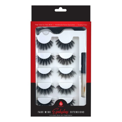 Faux Mink Style False Eyelashes Extensions - Five Pack