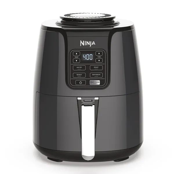 Ninja AF101 Air Fryer that Crisps, Roasts, Reheats, & Dehydrates, for Quick, Easy Meals, 4 Quart Capacity, & High Gloss Finish, Black/Grey - 