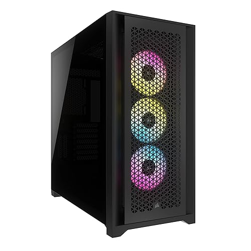 Corsair 5000D RGB Mid-Tower Case - 3X AF120 RGB Fans - Lighting Node PRO - High-Airflow Design - RapidRoute Cable Management - Black - Black