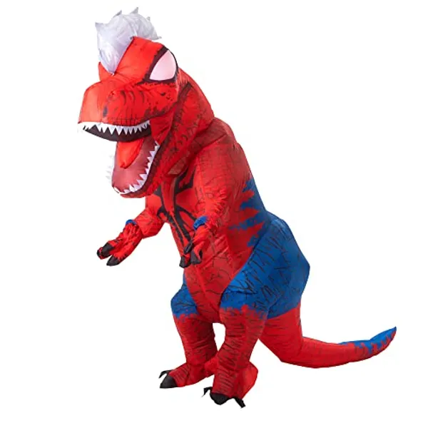 MARVEL Spider-Rex Official Adult Inflatable Costume - Jumpsuit with Built-In Fan, Gloves, and Battery Box (Adult) - Adult