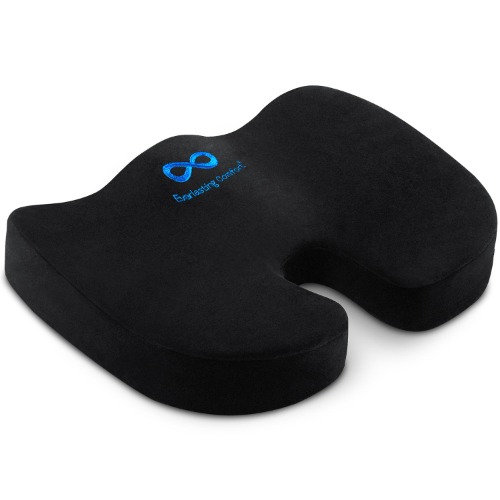 100% Pure Memory Foam Luxury Seat Cushion - Black