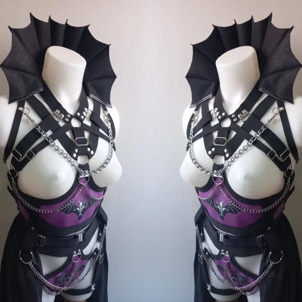 bat inspired outfit -purple
