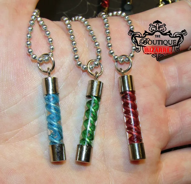 Resident Evil T Virus, Antidote NECKLACE PENDANT, zombie horror movie pendant jewelry, accessory, comic con, Cosplay Red Green OR Blue