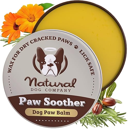 Natural Dog Company Paw Soother Balm, 1 oz. Tin, Dog Paw Cream and Lotion, Moisturizes & Soothes Irritated Paws & Elbows, Protects from Cracks & Wounds - 1 oz. Tin