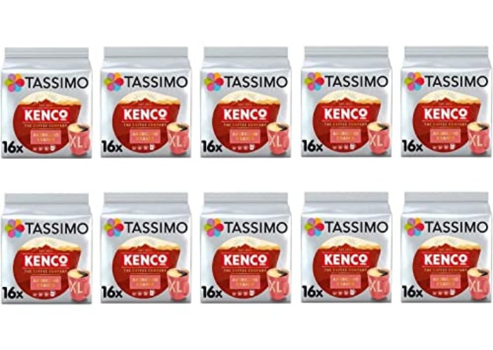 Tassimo Kenco Americano Grande Coffee Pods - 10 Packs (160 Drinks) - Americano - Single