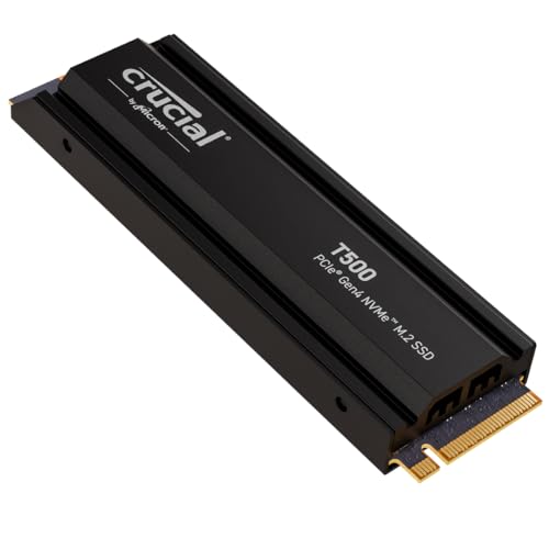 Crucial T500 2TB SSD PCIe Gen4 NVMe M.2 Internal Gaming PS5 SSD with Heatsink, Up to 7400MB/s, Compatible with PlayStation 5, Laptop/Desktop, Solid State Drive - CT2000T500SSD5 - 2TB - T500 Heatsink (PS5)