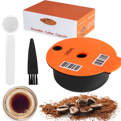 Reusable Coffee Capsule, Compatible with Bosch Tassimo Machines, Coffee Filter Refillable, Coffee Pods with Readable Barcode