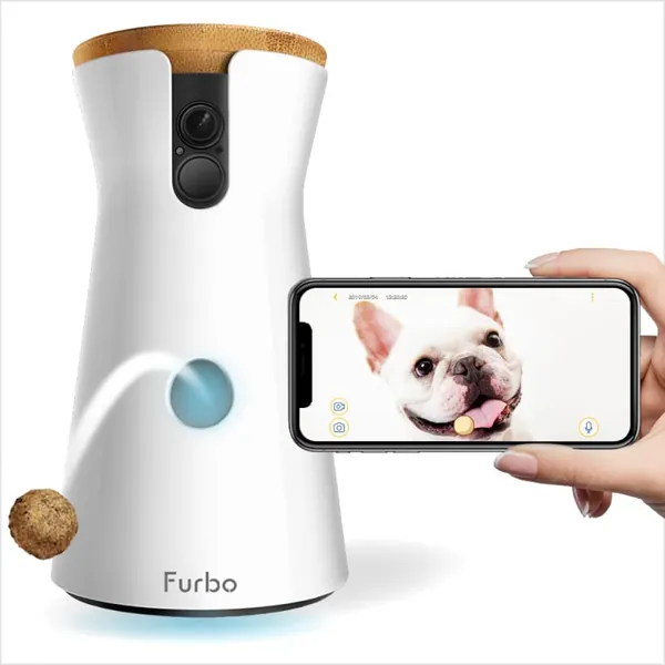 Furbo Dog Camera: Full HD Wifi Pet Camera with 2-Way-Audio, Treat Tossing, Night Vision and Barking Alerts, Designed for Dogs, Works with Amazon Alexa (As Seen On Paul O'Grady - For the Love of Dogs)