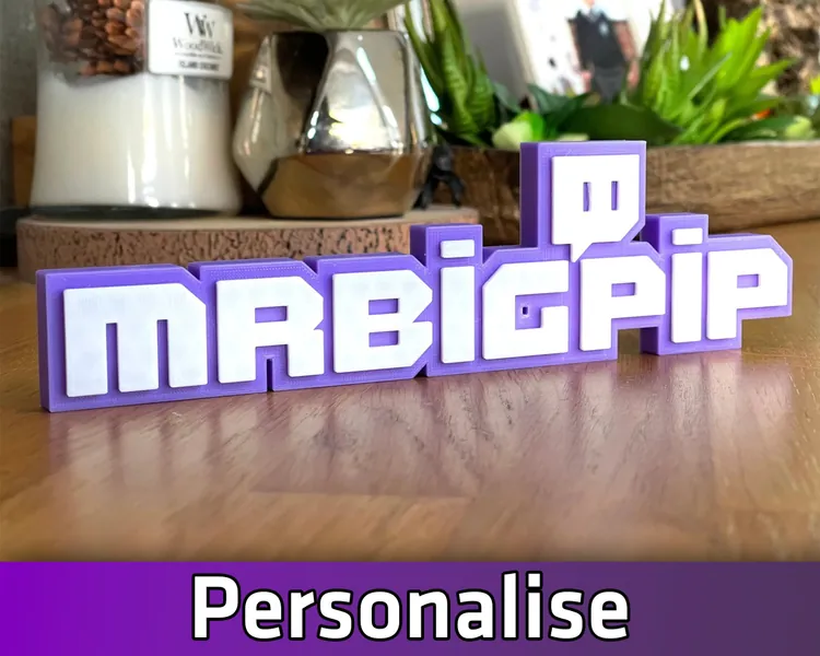 Custom Twitch.tv Style Name Plate, Plaque, Door Sign, Kids Room, Game Streamers, Gamer Gift Personalised