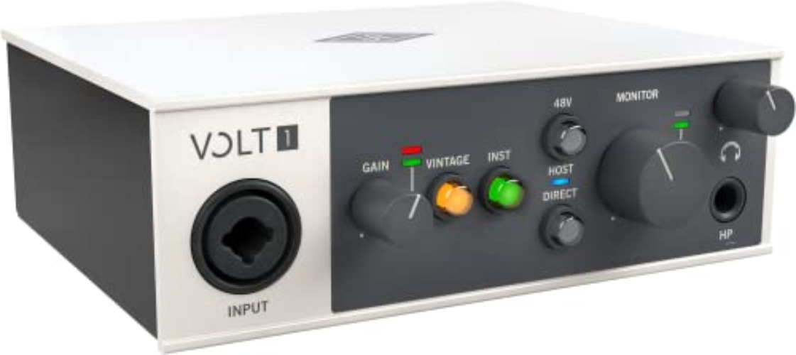 UA Volt 1 USB Audio Interface for recording, podcasting, and streaming with essential audio software, including $400 in UAD plug-ins - 1-in/2-out - Audio Interface