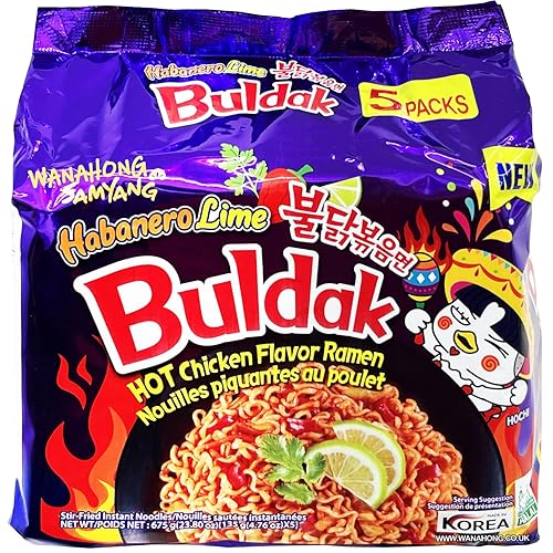 WaNaHong Samyang Hot Chicken Flavour Ramen - Habanero Lime (5 Packs) 675g [Limited Edition] HALAL