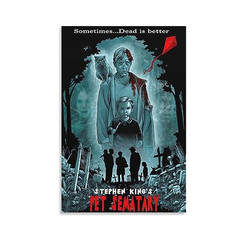 Stephen King Pet Sematary Movie Poster Classic Horror Posters Canvas Paintings Wall Art Canvas Wall Art Prints for Wall Decor Room Decor Bedroom Decor Gifts Posters 24x36inch(60x90cm) Unframe-style - 24x36inch(60x90cm) - Unframe-style
