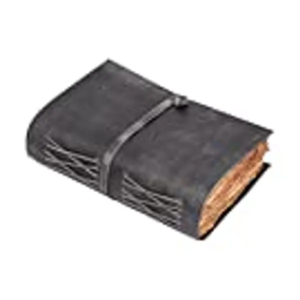 LEATHER VILLAGE - Leather Journal – Vintage Leather Journal – Book of Shadows – Leather Bound Journal – Leather Sketchbook – Antique/Vintage Deckle Edge Handmade Paper of 200 GSM – 8 X 6 inches