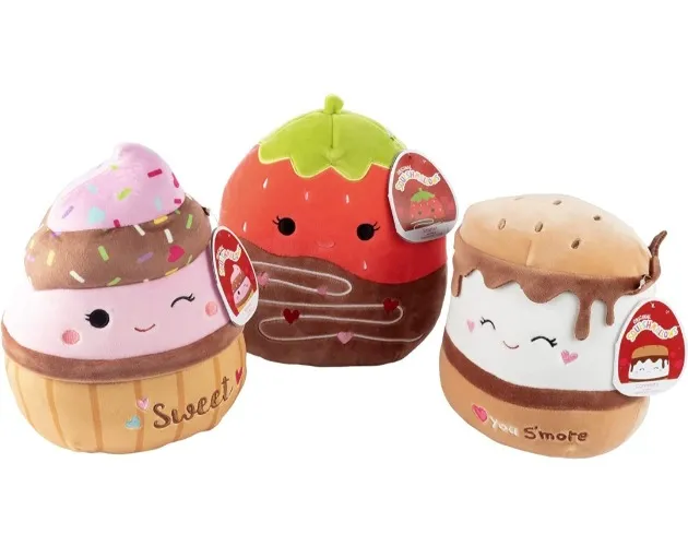 Squishmallow 8" Valentine's Day Plush, 3pk - Cupcake, Smores, & Strawberry