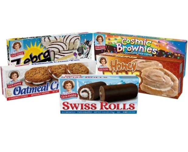 Little Debbie Variety Pack, Zebra Cakes, Cosmic Brownies, Honey Buns, Oatmeal Creme Pies, and Swiss Rolls (1 Box Each)