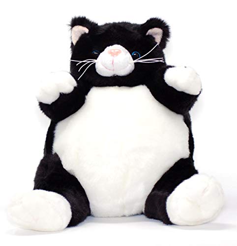 Unipak PLUMPEE Black and White CAT Plush Toy 9"