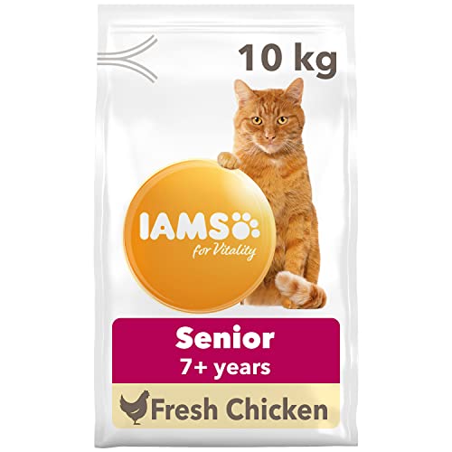 IAMS Complete Dry Cat Food for Senior 7+ Cats with Chicken 10 kg - Chicken - 10 kg (Pack of 1)