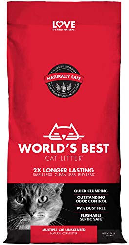 Worlds Best Cat Litter 28lb ,Multiple Cat Unscented, 12.7 kg (Pack of 1)