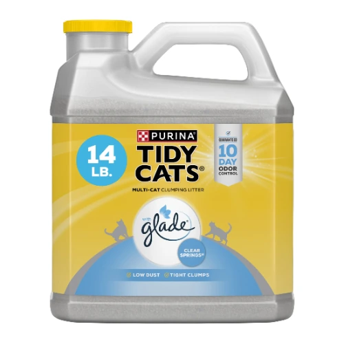 Purina Tidy Cats Clumping Cat Litter, Glade Clear Springs Deodorizing, Low Dust, 14 lb. Jug - Walmart.com