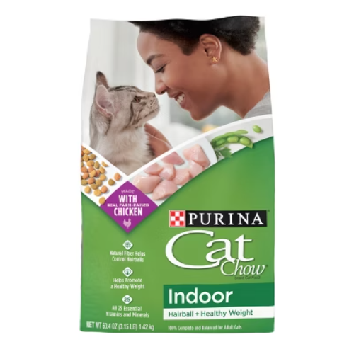 Purina Cat Chow Indoor Healthy Weight & Hairball Control Chicken Flavor Dry Cat Food - 3.15lbs