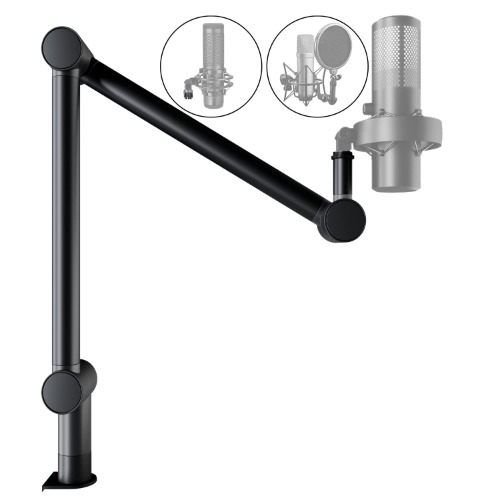 DOCKIN® 𝗣𝗿𝗲𝗺𝗶𝘂𝗺 Mikrofon-Arm 360° drehbar 3/8 ''-5/8 '' Adapter, Kabelmanagement für Kondensatormikrofone 𝗯𝗶𝘀 𝟮𝗞𝗚, HyperX QuadCast, Rode - Premium Mikrofonarm