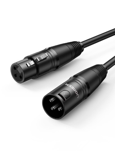 UGREEN Mikrofonkabel XLR Stecker auf XLR Busche Schwarz (2M) - 2.0 Meter