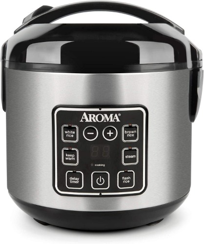 Aroma Housewares ARC-914SBD Digital Cool-Touch Rice Grain Cooker and Food Steamer, Stainless, Silver, 4-Cup (Uncooked) / 8-Cup (Cooked) - Basic