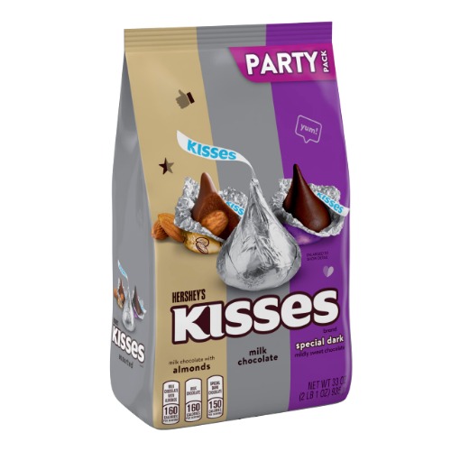 HERSHEY'S KISSES Assorted Chocolate Candy, Bulk, 33 oz Bulk Party Bag - 