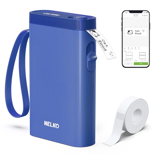 Nelko Label Maker Machine with Tape, P21 Bluetooth Label Printer, Wireless Mini Label Makers with Multiple Templates for Organizing Home, Deep Blue - Deep Blue