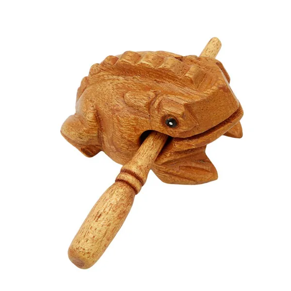 Flybloom Percussion Instruments Wooden Frog Natural Wood Frog, Wooden Frog Musical Instrument.