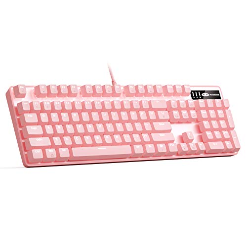 Pink Gaming Keyboard USB Wired Keyboard,MageGee New Mechanical Storm Adjustable Backlight Keyboard Splash-Proof Ideal for PC/Laptop/MAC Game(Pink) - Pink