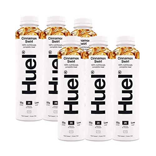 Huel Ready To Drink Nutritionally Complete Meal Cinnamon Swirl Flavour Plant-Based Gluten-Free (6 x 500ml) - Cinnamon - 500 ml (Pack of 6)