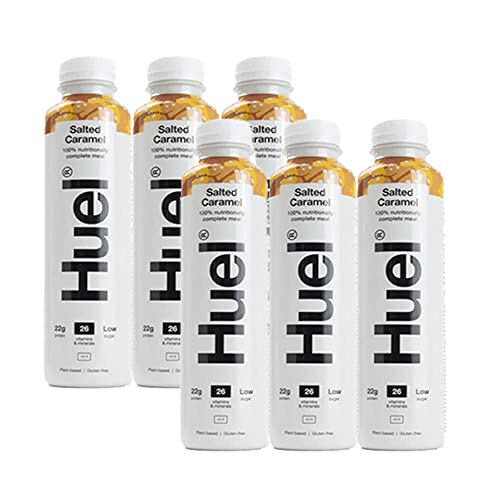 Huel Ready To Drink Nutritionally Complete Meal Salted Caramel Flavour Plant-Based Gluten-Free (6 x 500ml) - Caramel - 500 ml (Pack of 6)