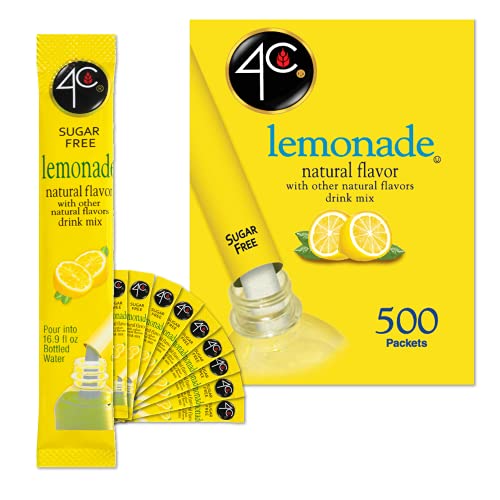4C Powder Drink Stix, Lemonade 500 Count, Bulk Buy, Singles Stix, On the Go, Refreshing Water Flavorings, Value Pack - Lemonade - 500 Count (Pack of 1)
