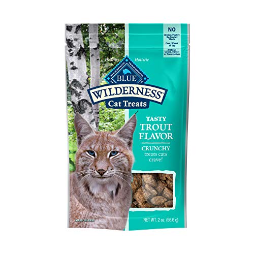 Blue Buffalo Wilderness Crunchy Cat Treats, Trout 2-oz Bag (12 Pack) - Trout - 2 Ounce (Pack of 12)
