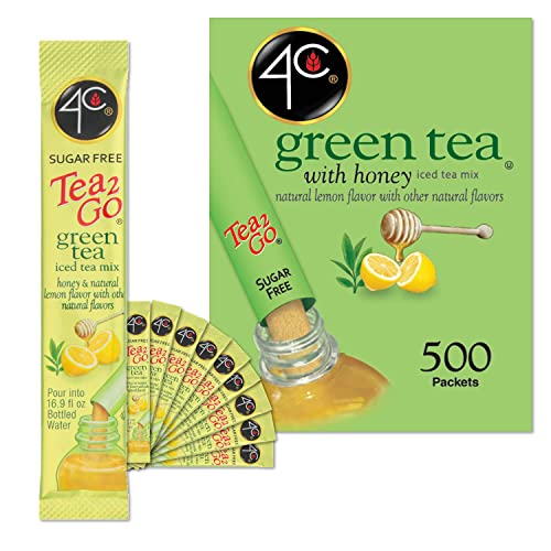 4C Powder Drink Stix, Green Tea 500 Count, Bulk Buy, Singles Stix, On the Go, Refreshing Water Flavorings, Value Pack - Green Tea - 500 Count (Pack of 1)