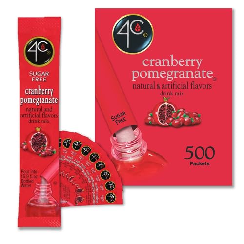 4C Powder Drink Stix, Cranberry Pomegranate 500 Count, Bulk Buy, Singles Stix, On the Go, Refreshing Water Flavorings, Value Pack - Cranberry Pomegranate - 5.00 Pound (Pack of 1)