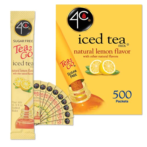 4C Powder Drink Stix, Lemon Tea 500 Count, Bulk Buy, Singles Stix, On the Go, Refreshing Water Flavorings, Value Pack - Lemon Tea - 500 Count (Pack of 1)