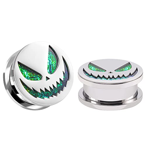 COOEAR 1 Pair Gauges for Earrings Flower Fake Opal Tunnels Ear Plugs Flesh Stretchers Expander 0g to 1 Inch. - S8462g - 1"(25mm)