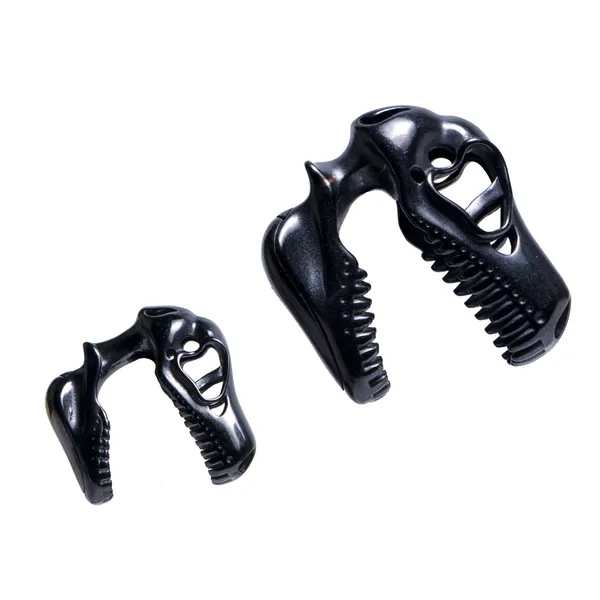 Black T-rex Skull Ear Weights (Pair) | Small ear weights (9.85 grams)