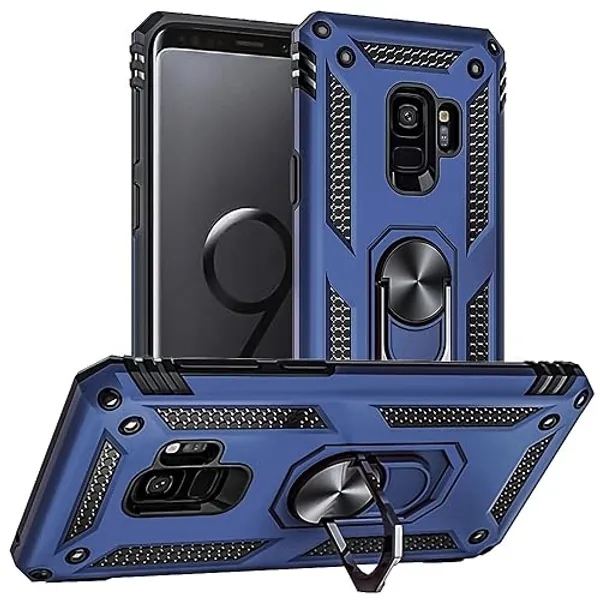 for Samsung Galaxy S9 Case, Galaxy S9 Case, [Military Grade 16ft. Drop Tested] Ring Shockproof Protective Phone Case for Samsung Galaxy S9,Blue - Samsung Galaxy S9 Case Blue