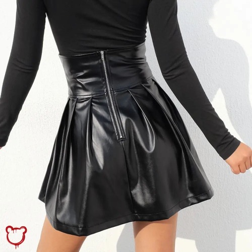 "Ravenous Black Goth Lace Skirt" - black / M