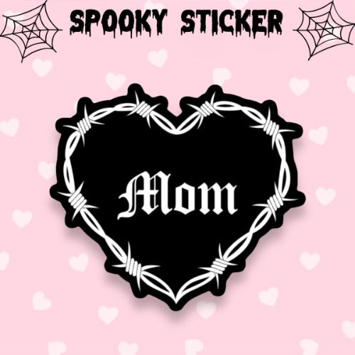 Gothic Mom Sticker, Spooky sticker, Gothic stationery, Mother’s Day gift, Strange Dollz Boudoir - 5 stickers