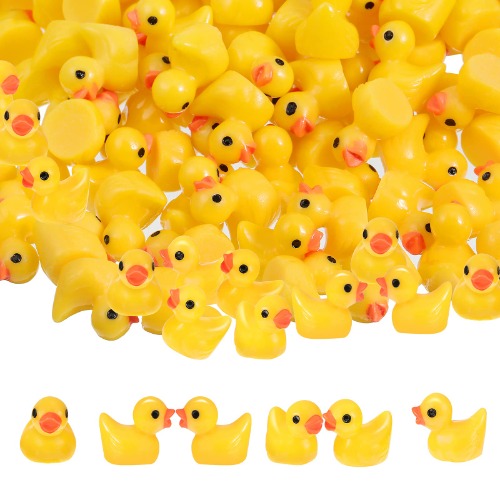 150 P Mini Resin Ducks Miniature Ducks Yellow Tiny Duckies Figures for Home Prank Game Micro Landscape Aquarium Dollhouse Ornament Mini Ducks DIY Terrarium and Handmade School Project (Duck Style) - Duck Style
