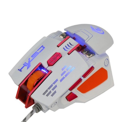 7D Buttons 4000DPI Optical Wired Gaming Mouse - White